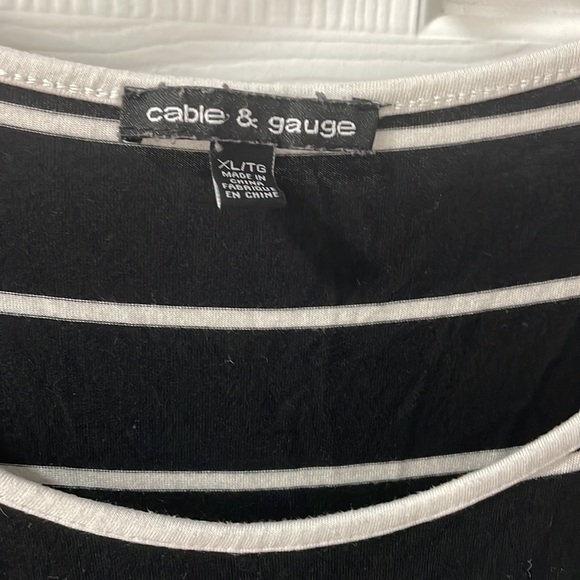 Cable & Gauge Striped Ruffle Sleeve Top - Picture 3 of 6